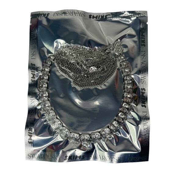 Swarovski x SKIMS belly chain, Imperial cut, White main image 4